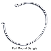 Full Round Solid Sterling Bangle Bracelet