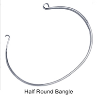 half Round Sterling Bangle