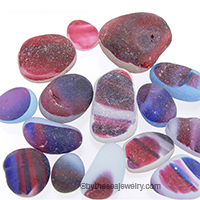 Purple and Pink Seaham Sea Glass Multies