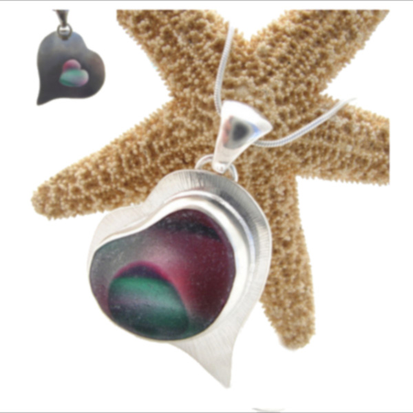 the rarest sea glass heart necklace